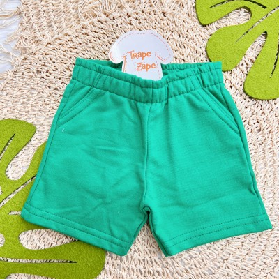 Conj. Camiseta Coqueiros e Bermuda - Areia e Verde